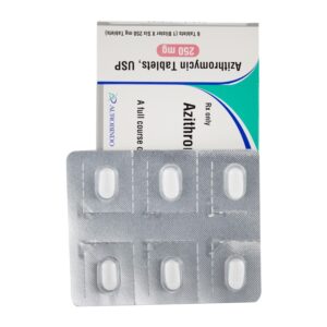 Azithromycin, Azithromycin 250mg, Broad-spectrum antibiotic, Bacterial infection treatment, Respiratory infections, Skin infections, Sexually transmitted infections, Ear infections, Throat infections, Travelers’ diarrhea, Pneumonia treatment, Azithromycin tablets